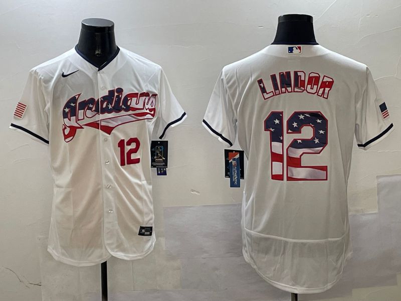 Men Cleveland Indians #12 Lindor White Fashion Elite 2025 Nike MLB Jersey style 3->cleveland indians->MLB Jersey